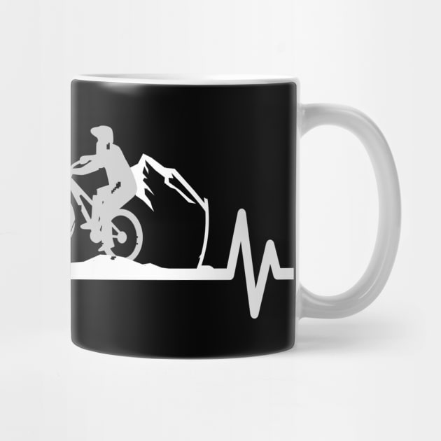 Mountain Bike Lover Heartbeat Pulse Cyclist by Foxxy Merch